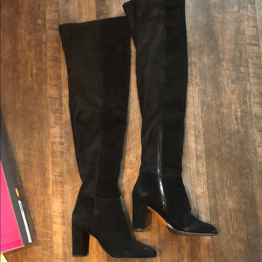 Vince Camino over the knee black suede boots NWT